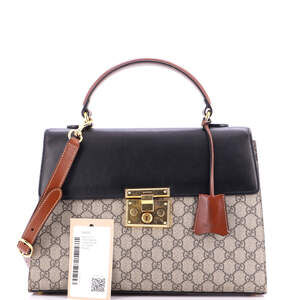 Gucci Padlock Top Handle Bag Gg Coated #229608G15B
